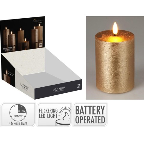 CANDELA LED 7X10CM ORO TIMER